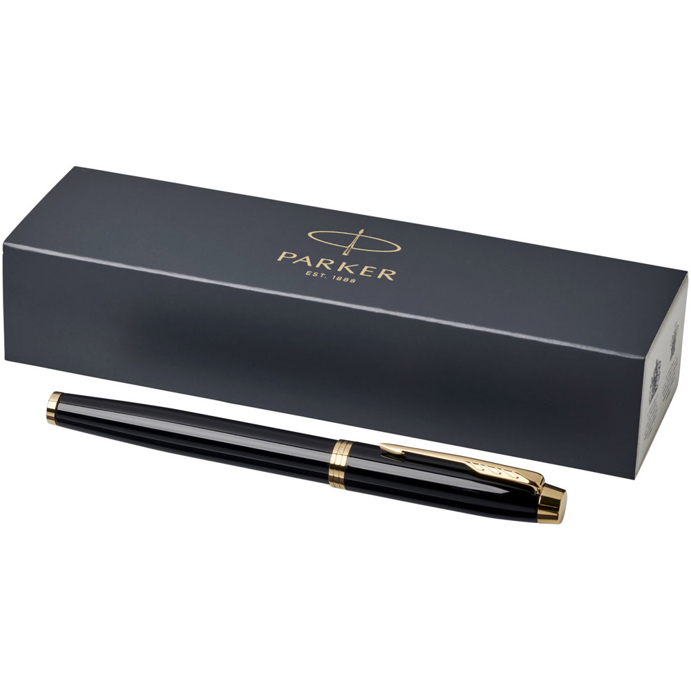 Parker IM vulpen (blauwe inkt) - met logo of onbedrukt bestellen - Zwart, Goud