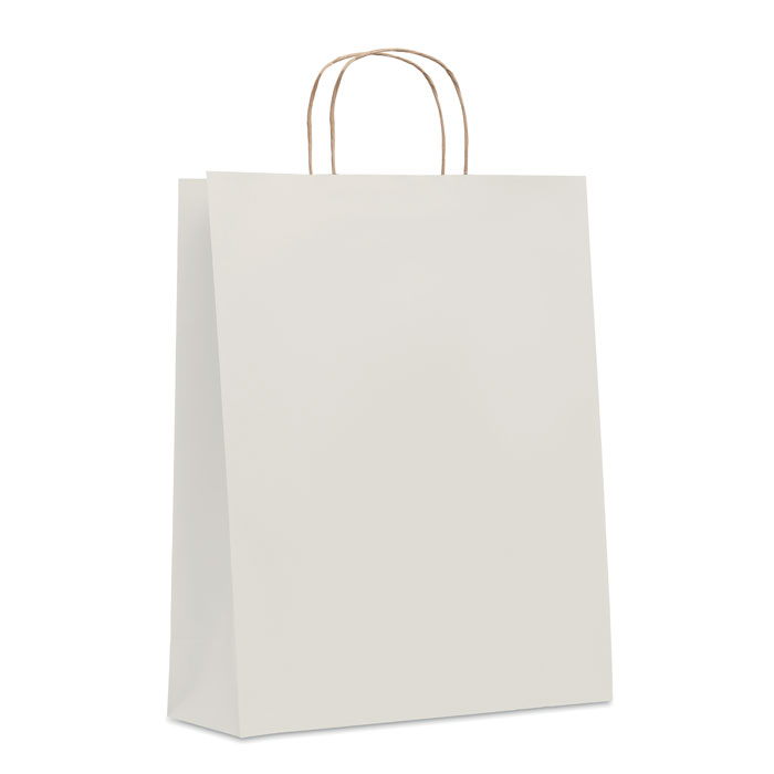 PAPER TONE L - Grote papieren geschenktas - bedrukt of onbedrukt verkrijgbaar - Wit