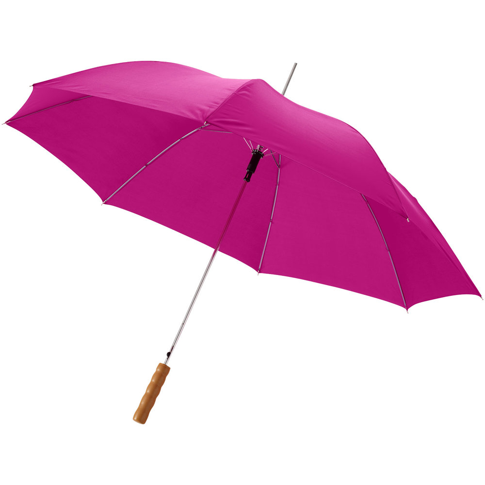 Lisa 23'' automatische paraplu met houten handvat - voor bedrijven en relatiegeschenken - Magenta