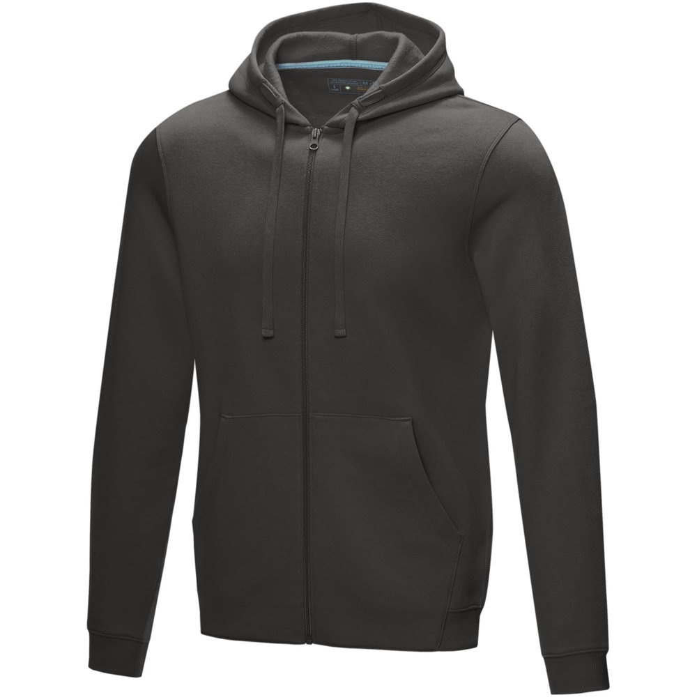 Ruby heren biologische gerecyclede hoodie met volledige rits - kopen of bedrukken - Stormgrijs