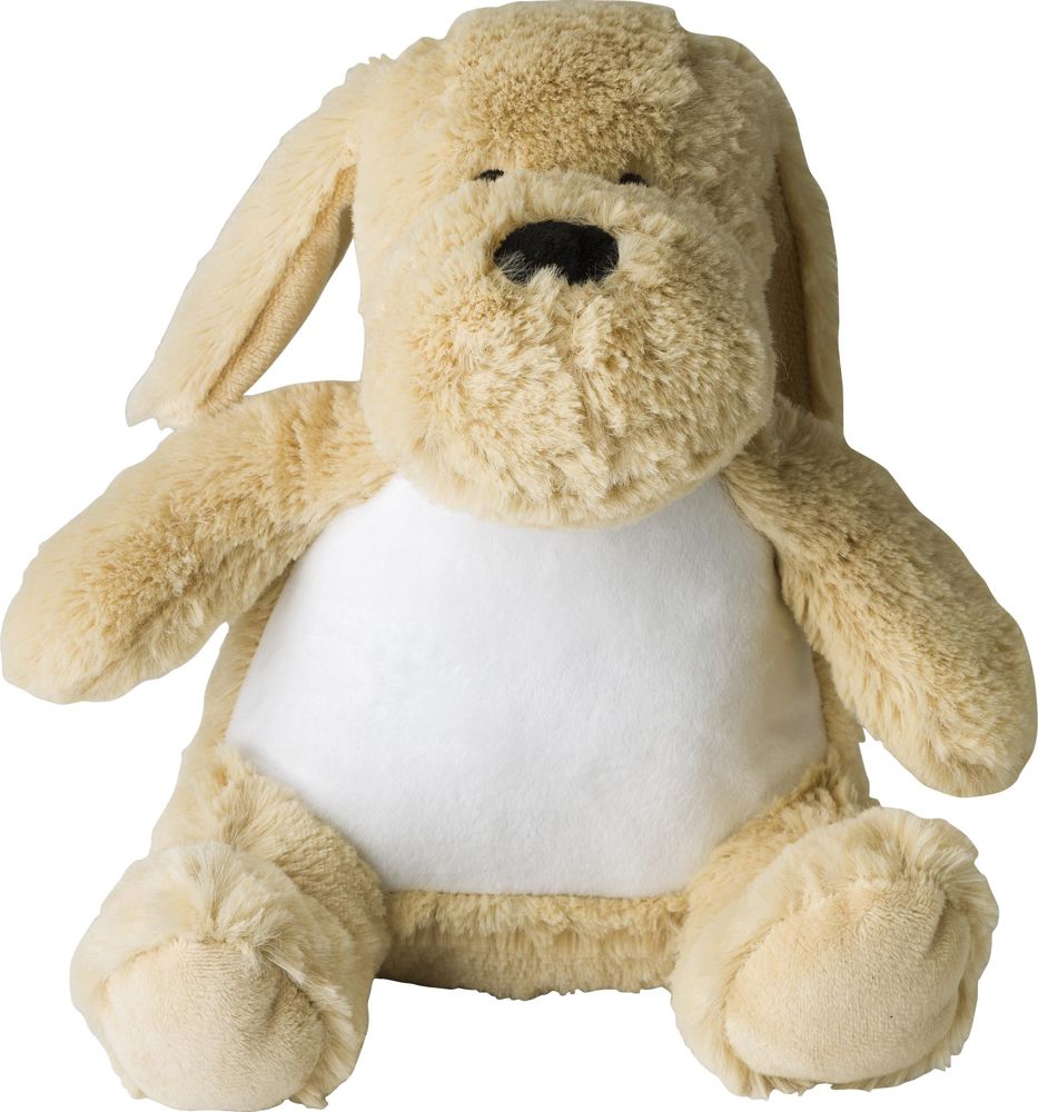 Pluche knuffelhond Hailey - met logo of onbedrukt bestellen - Beige