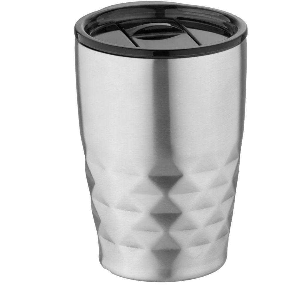 Geo 350 ml koper vacuüm geïsoleerde beker - voor bedrijven en relatiegeschenken - Zilver