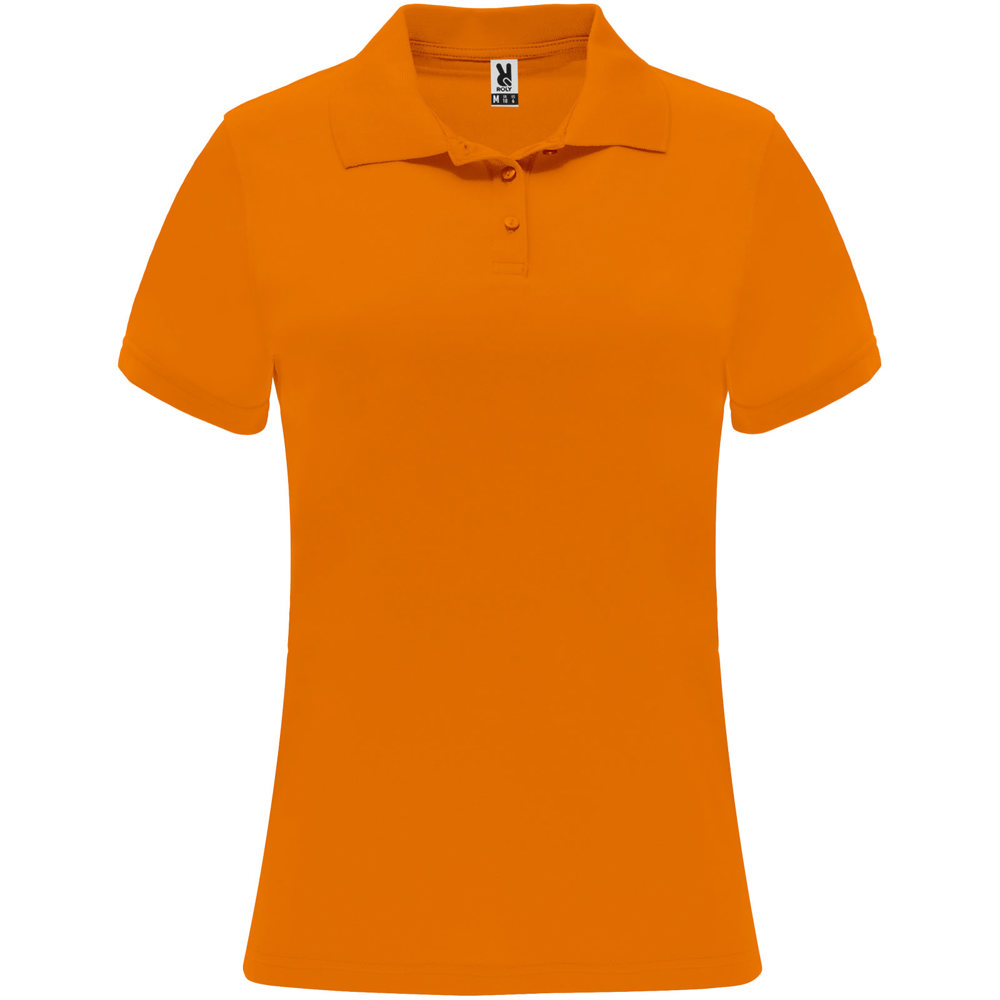 Monzha sportpolo met korte mouwen voor dames - met logo of onbedrukt bestellen - Fluor oranje