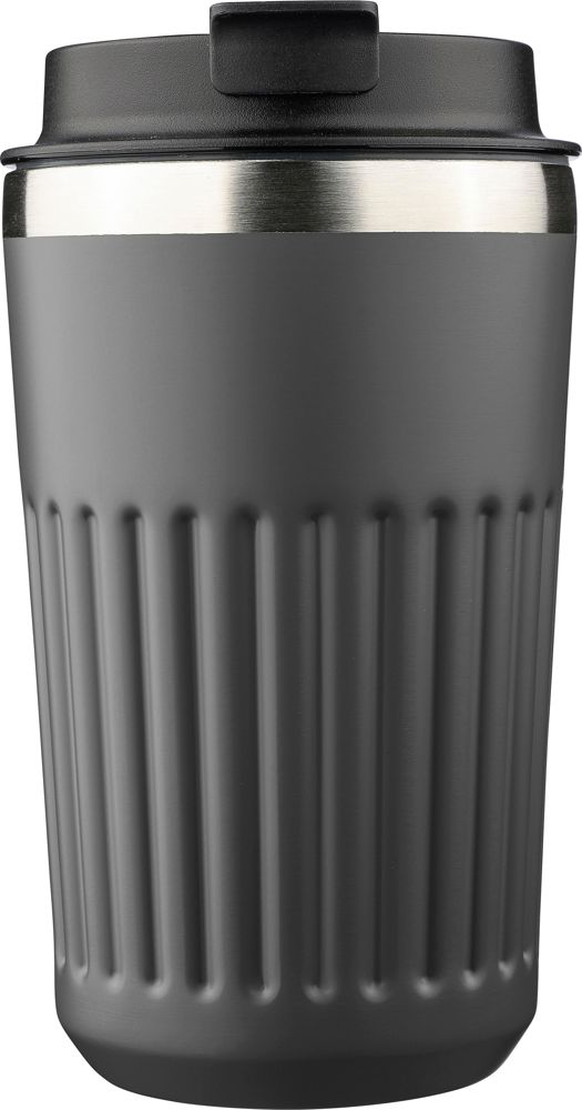 Recycled roestvrijstalen thermosbeker (400 ml) Chiara - met logo of onbedrukt bestellen - grijs