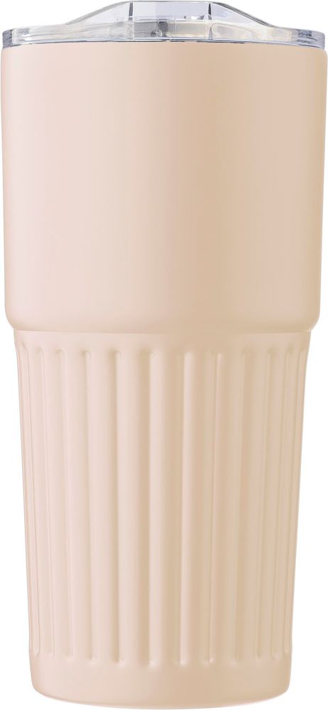 Gerecyclede roestvrijstalen dubbelwandige drinkmok (500 ml) Kael - met logo of onbedrukt bestellen - beige