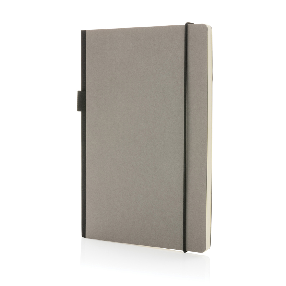 A5 deluxe kraft hardcover notitieboek - met logo of onbedrukt bestellen - grijs (± PMS 2332C)