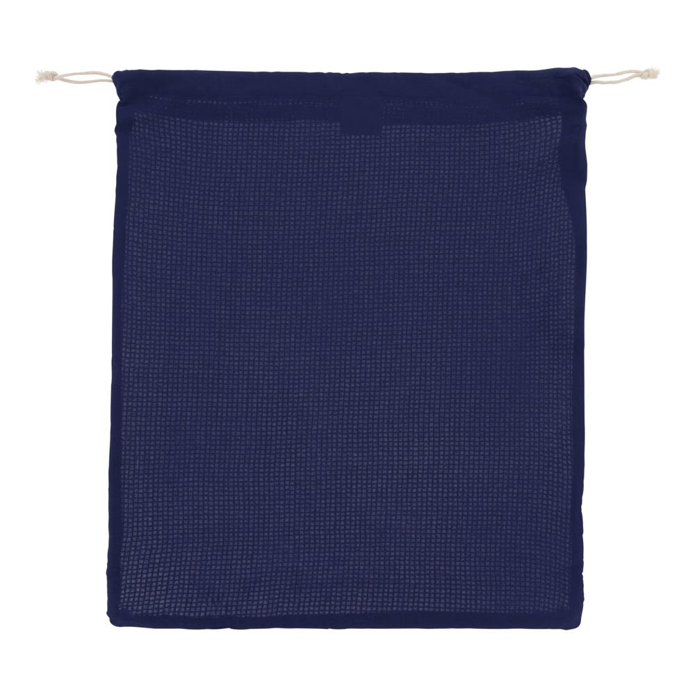 Herbruikbaar groente & fruit zakje OEKO-TEX® katoen 40x45cm - met logo of onbedrukt bestellen - Donkerblauw