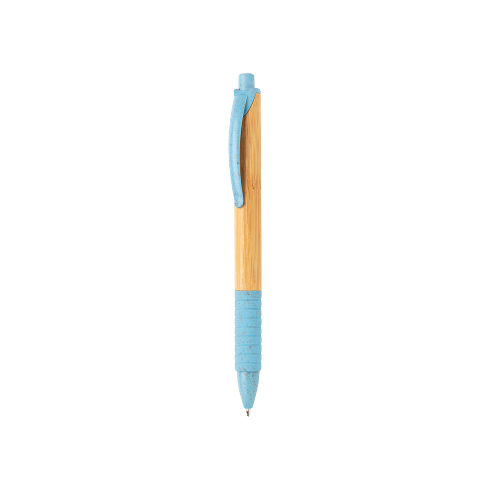 Bamboe & tarwestro pen - bedrukt of onbedrukt verkrijgbaar - blauw (± PMS 542)