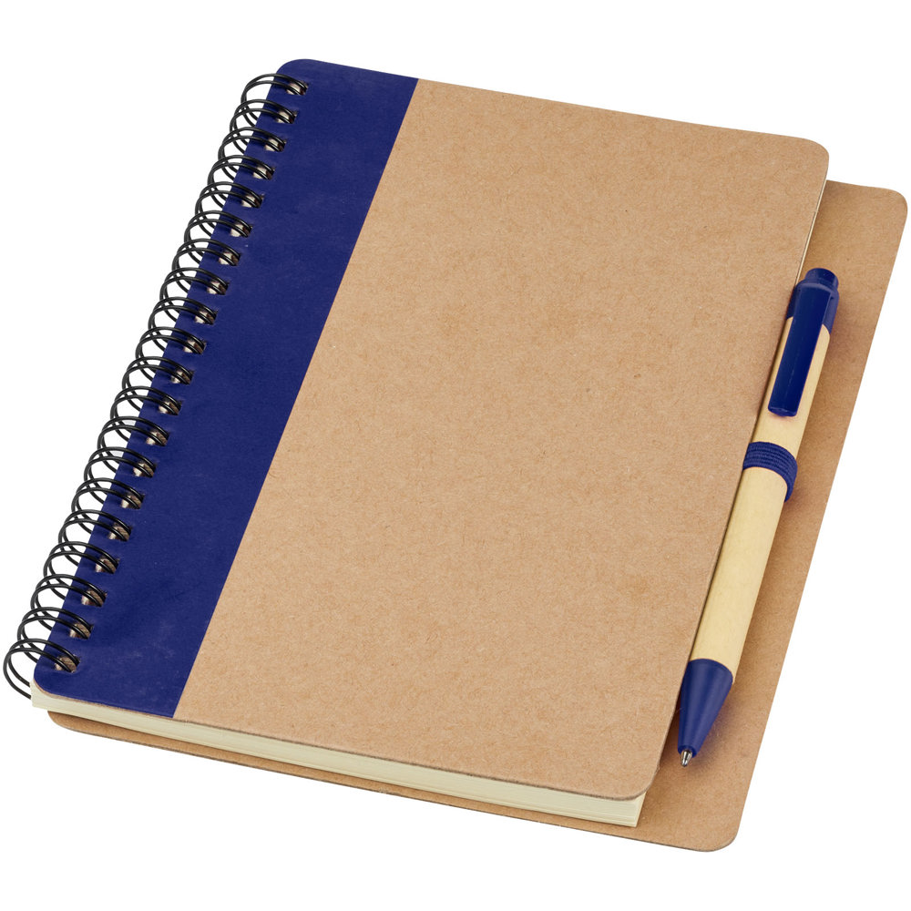 Priestly gerecycled notitieboek met pen - bedrukt of onbedrukt verkrijgbaar - Natuur, Marineblauw