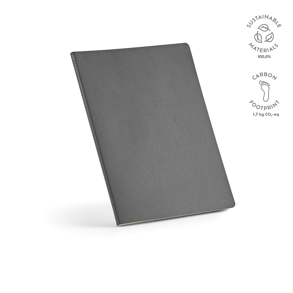 Bronte A4 notitieboek gerecycled papier 70 gsm - met logo of onbedrukt bestellen - Grijs