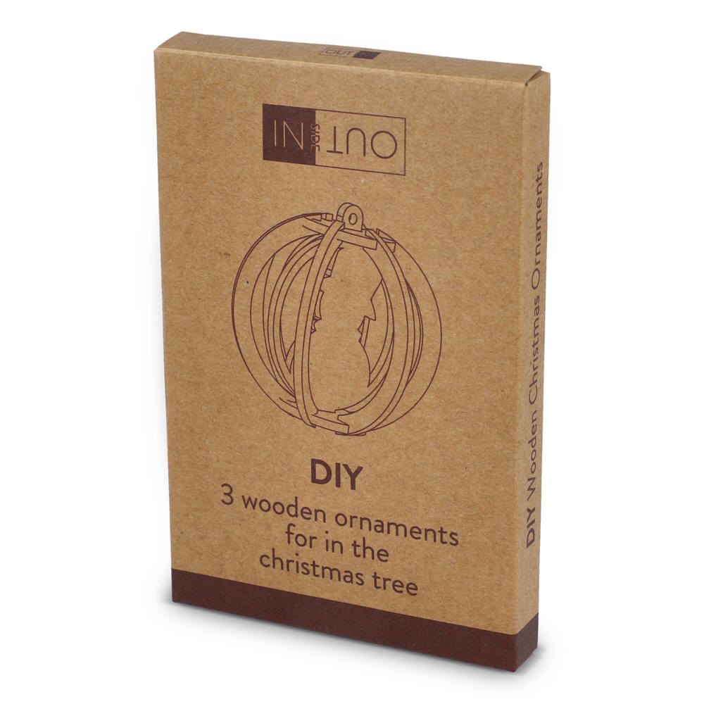 InSideOut Houten kerstornament set van 3