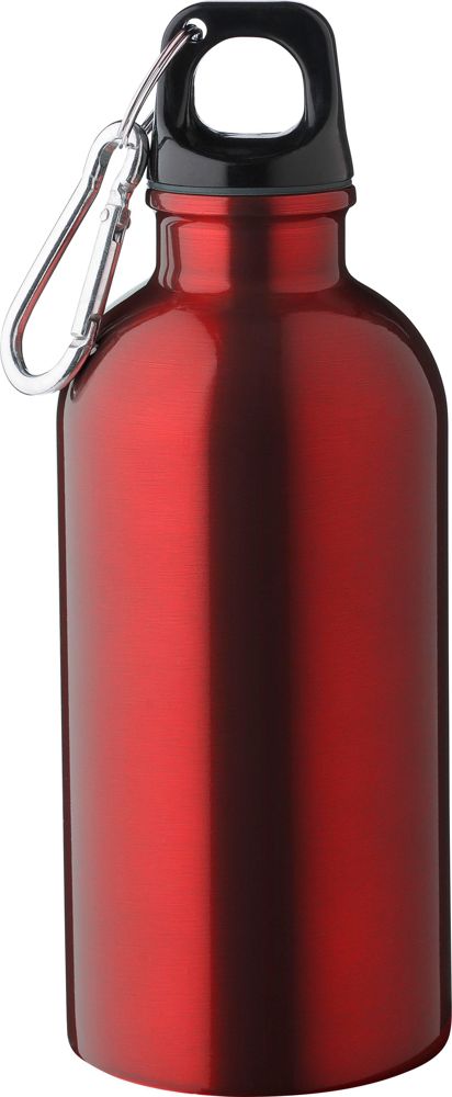Gerecyclede roestvrijstalen enkelwandige fles (400 ml) Sable - voor bedrijven en relatiegeschenken - rood