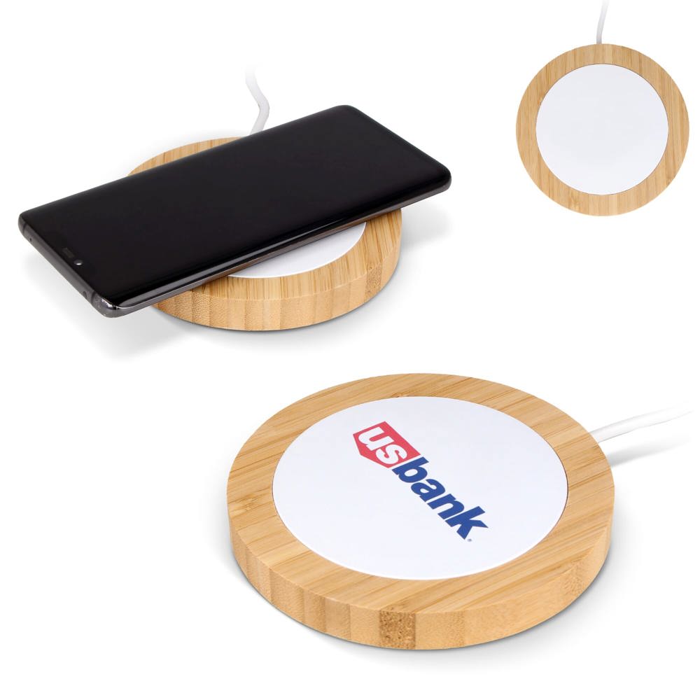 Draadloze oplader bamboe & RABS 15W - kopen of bedrukken