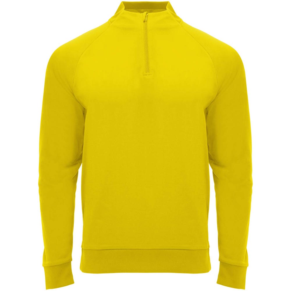 Epiro sweatshirt met lange mouwen en kwartrits voor kinderen - met logo of onbedrukt bestellen - geel