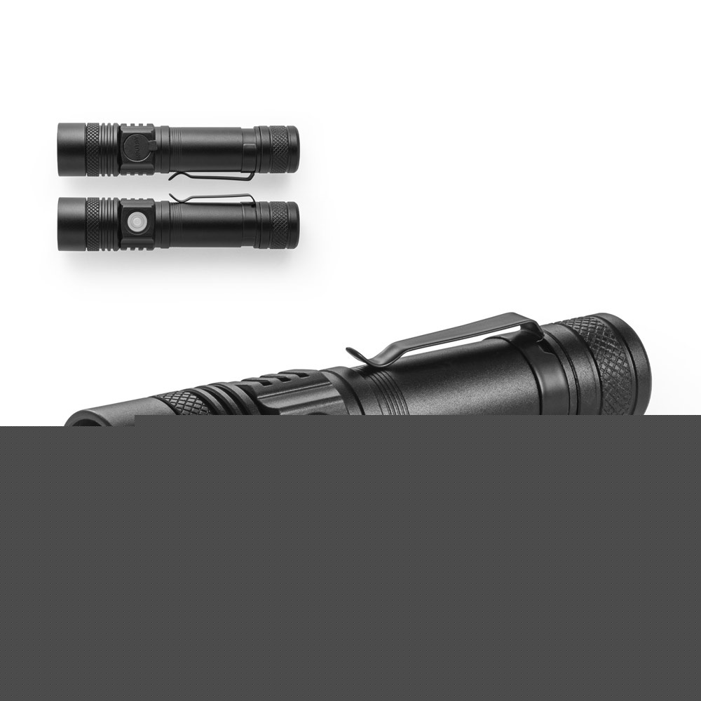 UNGAR. 5 W oplaadbare gerecycled aluminium (100% rAL) zaklamp - voor bedrijven en relatiegeschenken