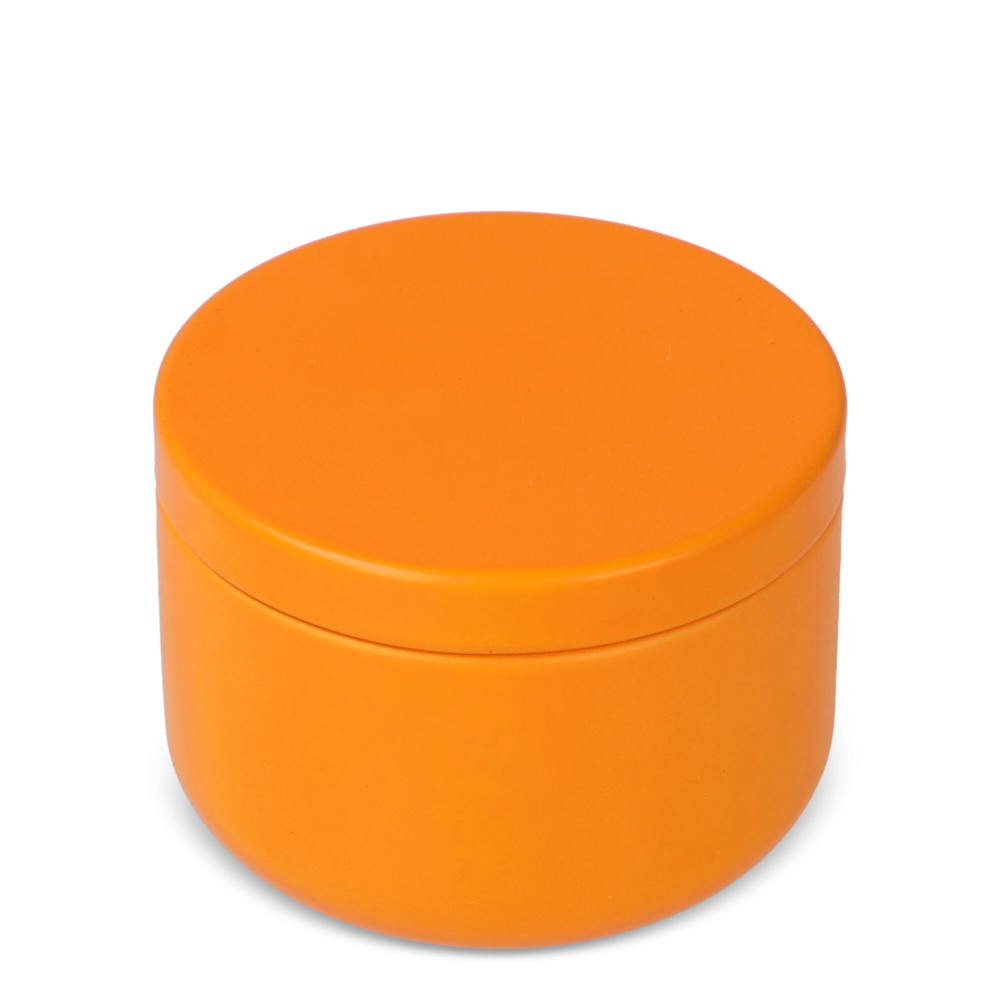 Asana plantaardige kaars in gerecycled blik - met logo of onbedrukt bestellen - oranje