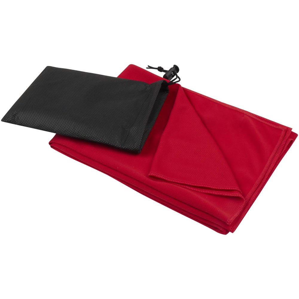 Lucas RPET sporthanddoek 50 x 100 cm - met logo of onbedrukt bestellen - Rood