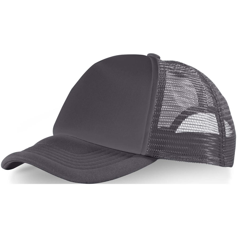 Trucker 5 panel cap - bedrukt of onbedrukt verkrijgbaar - Stormgrijs, Zwart