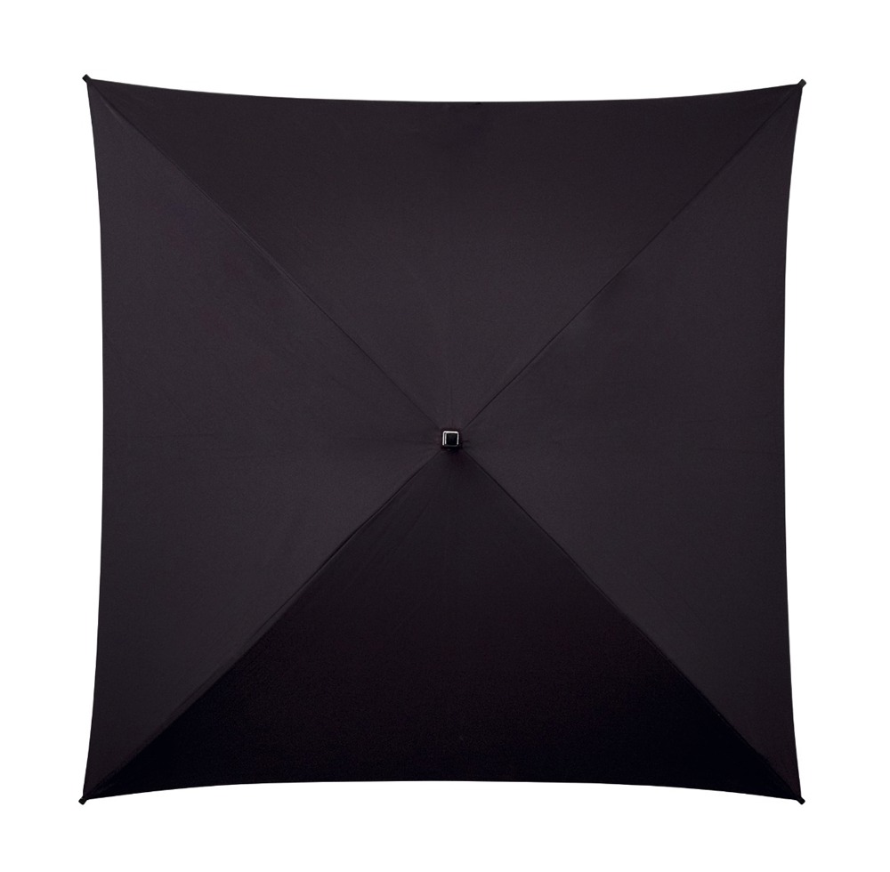 FALCONE - Vierkante paraplu - Handopening - Windproof - 130 cm - Zwart - voor bedrijven en relatiegeschenken