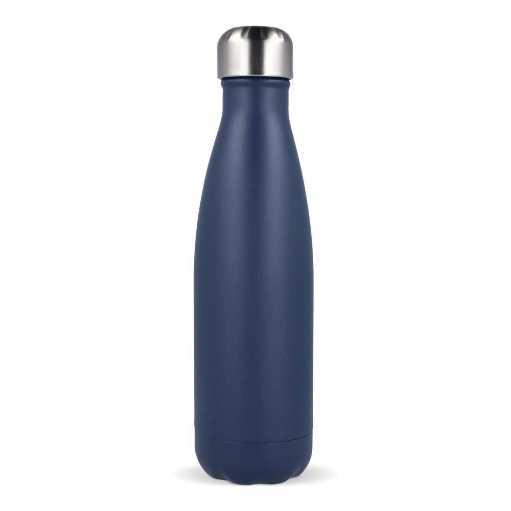 Sagaform Nils stalen fles gepoedercoat 500 ml - met logo of onbedrukt bestellen - Donkerblauw