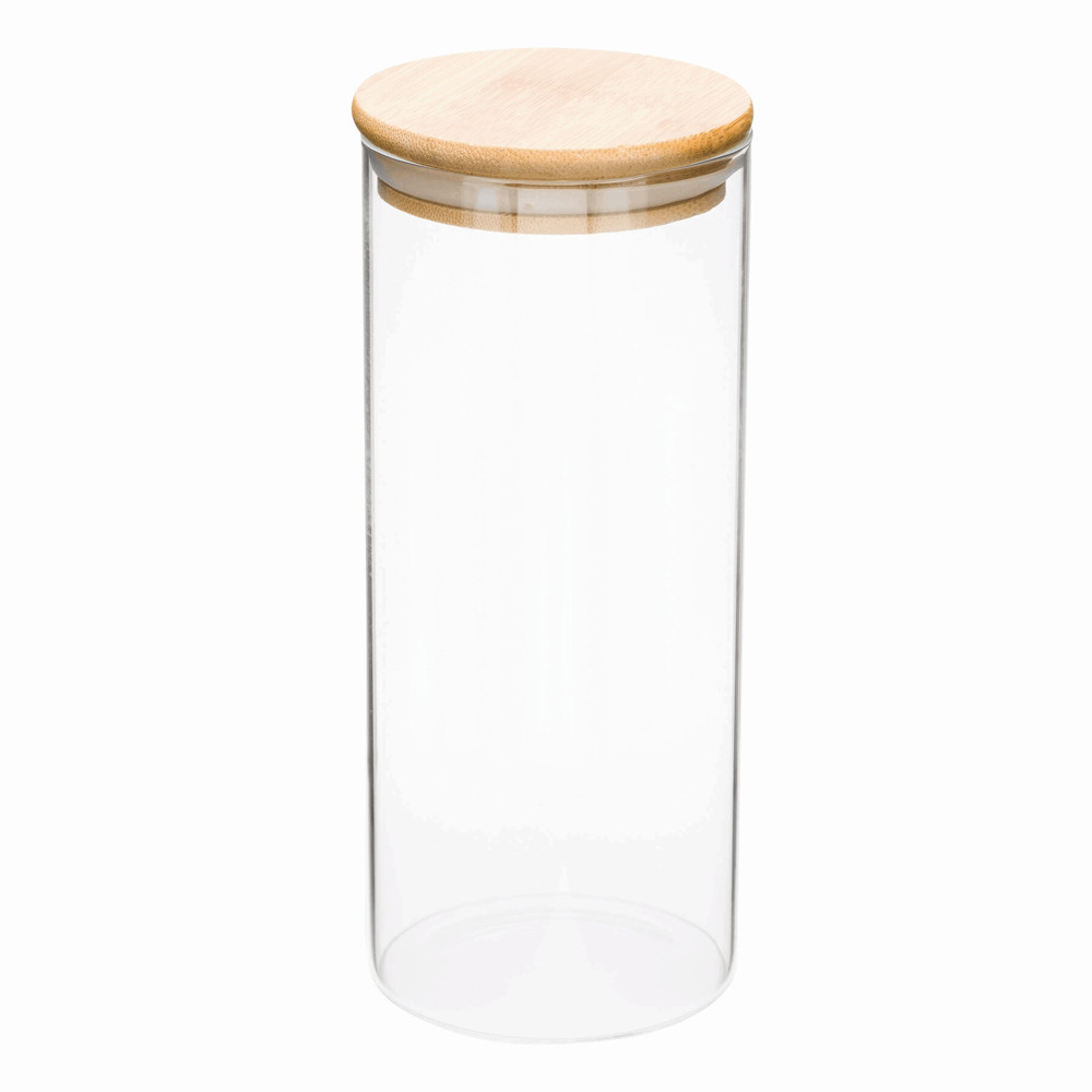 ECO STORAGE L - Glazen voorraadpot, kruiden enz., inhoud ca. 850 ml. - met logo of onbedrukt bestellen