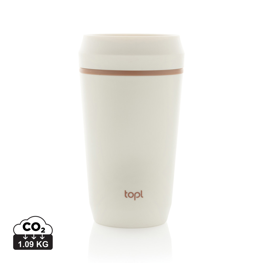 Topl Recycled Plastic To Go beker gepatenteerd 360 Lid 354ml