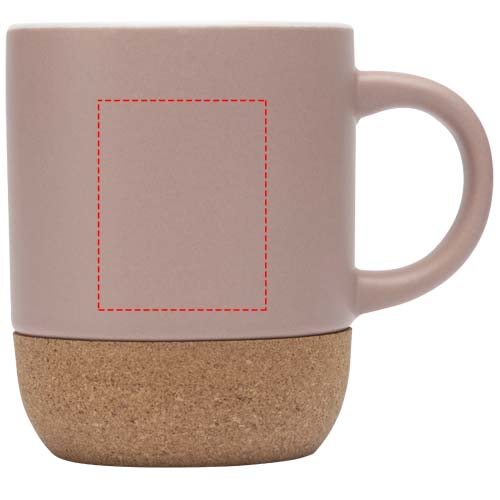 Billie 300 ml mok van keramiek met kurkdetails en matte afwerking