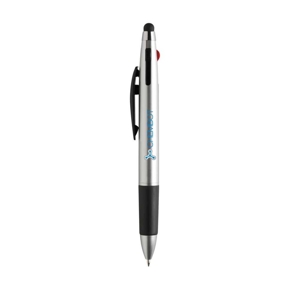 Triple Touch stylus pen - met logo of onbedrukt bestellen - Zilver