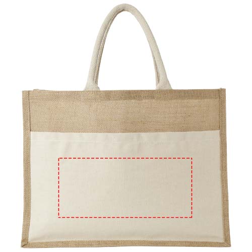 Mumbay jute draagtas met katoenen voorvak 18L