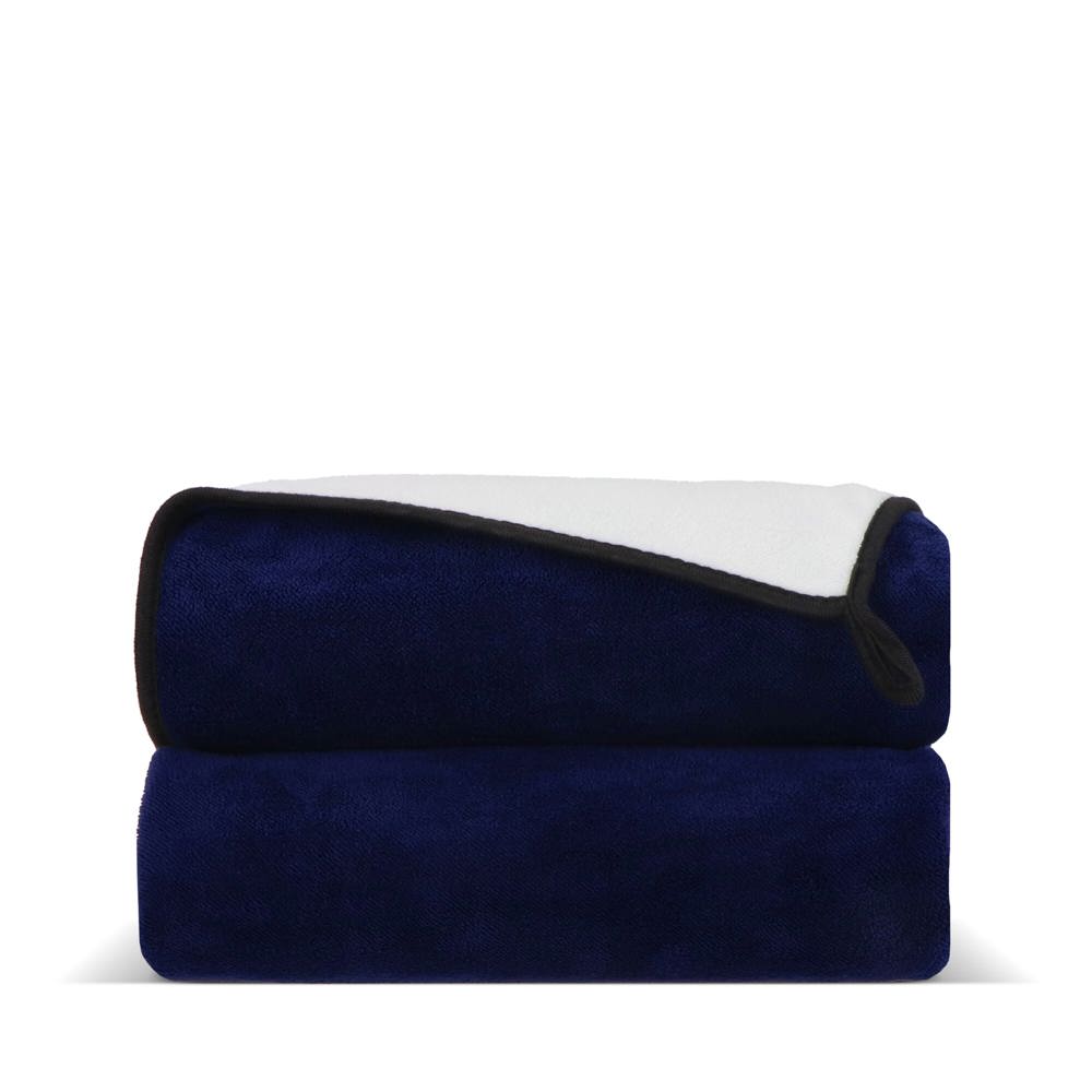 Gecombineerde coral fleece deken 120x150cm (500g/m²) sublimatie - Donkerblauw