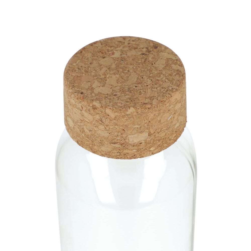 Gerecycled glazen fles met kurken dop 500ml