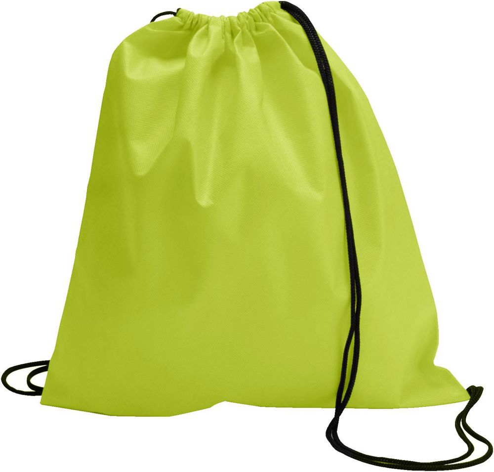 Non-woven (80 gr/m²) trekkoord rugzak Nico - bedrukt of onbedrukt verkrijgbaar - Lime