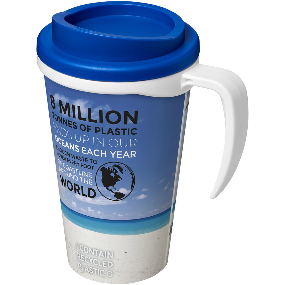 Brite Americano® grande 350 ml geïsoleerde beker - voor bedrijven en relatiegeschenken - Wit, Middenblauw