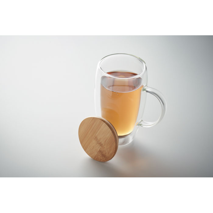 TEROL - Dubbelwandige glazen mok 450ml