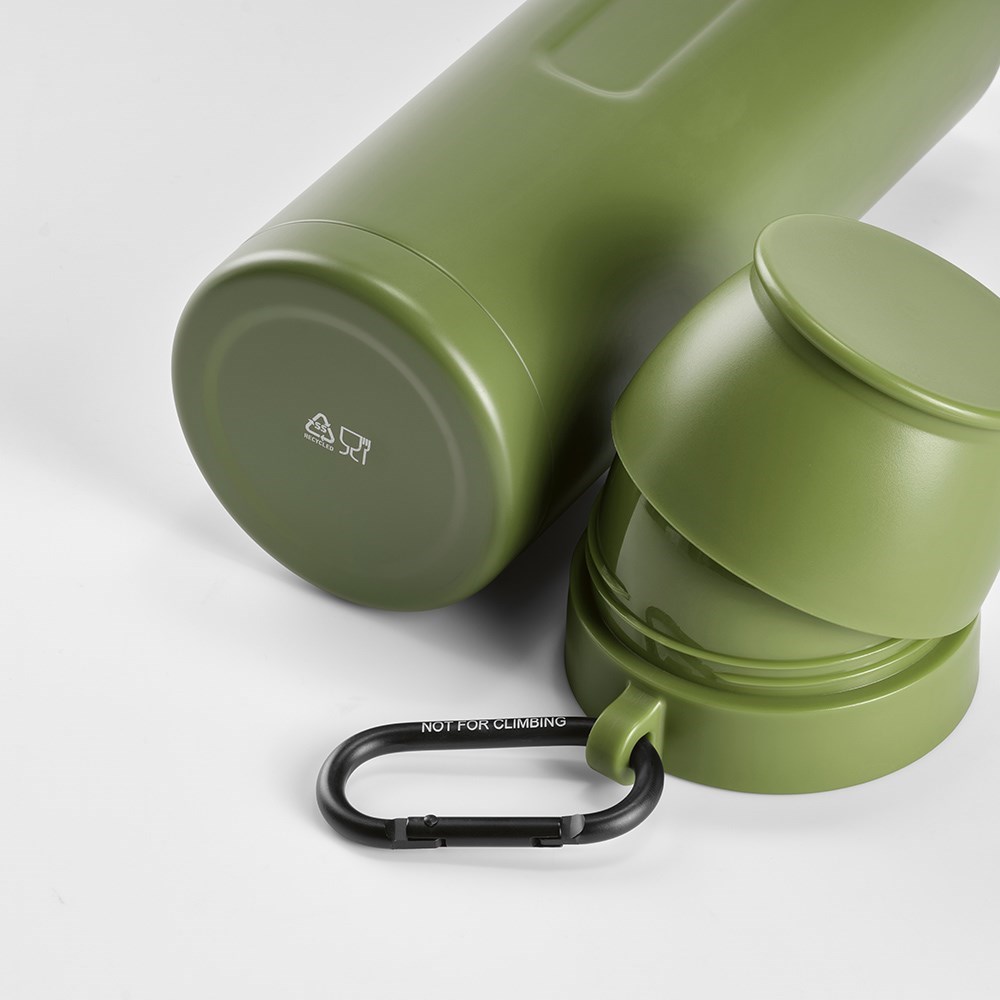 Flinders thermosfles gerecycled roestvrij staal 1080 ml - Legergroen