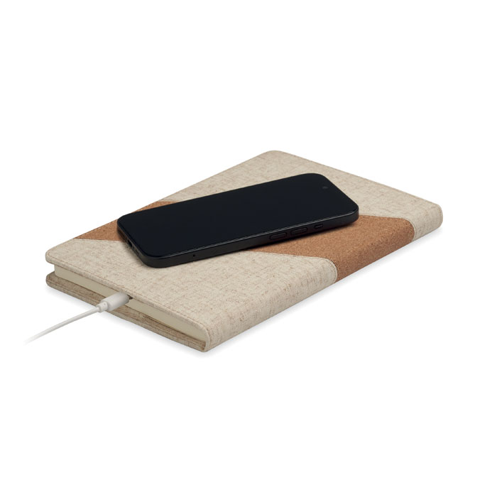 CORTONA - A5 notitieboek met lader 15W