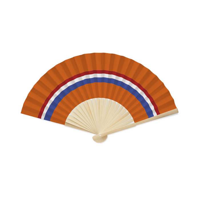 FUNFAN - Handwaaier met vlagontwerp - met logo of onbedrukt bestellen - Oranje