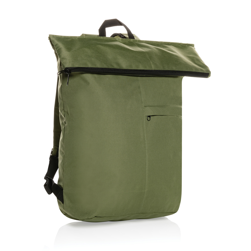 Dillon AWARE™ RPET lichtgewicht opvouwbare rugzak - voor bedrijven en relatiegeschenken - groen (± PMS 18-0529 TCX)