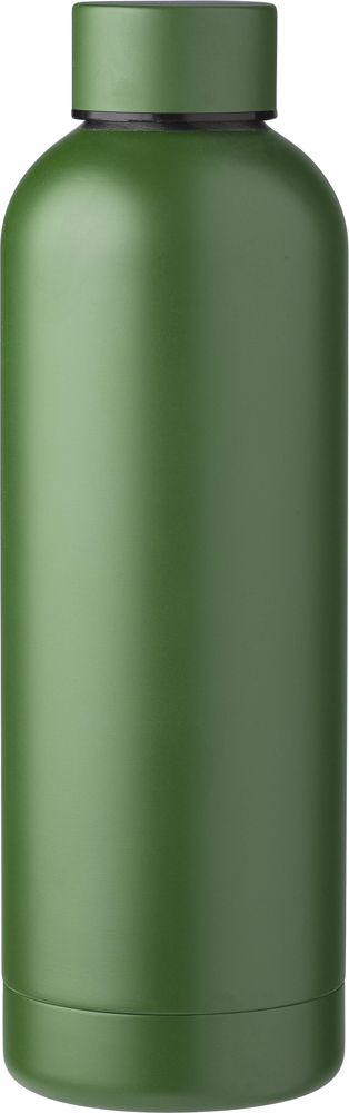 Gerecyclede dubbelwandige RVS fles (500 ml) Isaiah - bedrukt of onbedrukt verkrijgbaar - forest green