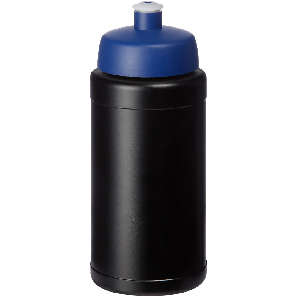 Baseline® Plus 500 ml drinkfles met sportdeksel - met logo of onbedrukt bestellen - Zwart, Blauw