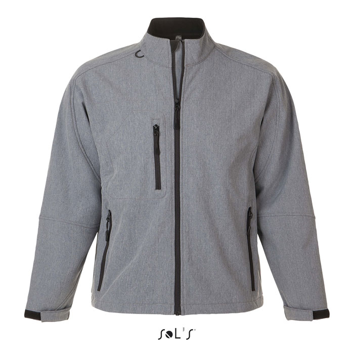 RELAX - RELAX heren shoftshell 340g - voor bedrijven en relatiegeschenken - Grijs Gemeleerd