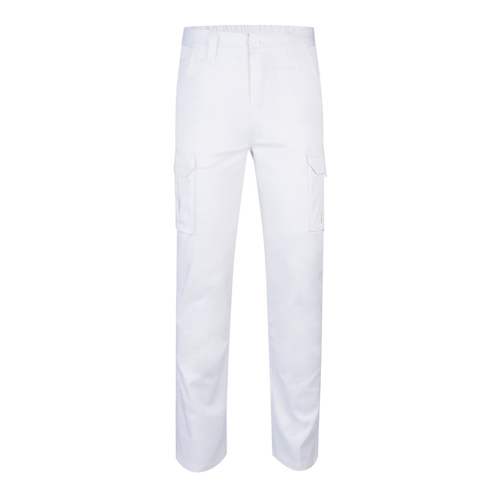 VL LUGH. Stretch broek met meerdere zakken (240 g/m²) van katoen (46%), EME (38%) en polyester (16%) - kopen - Wit