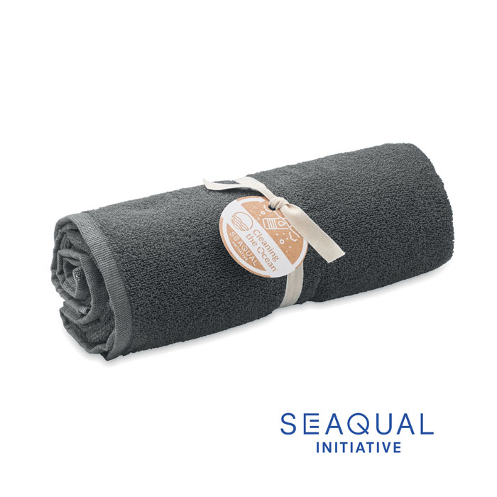 WATER - SEAQUAL® handdoek 100x170cm - met logo of onbedrukt bestellen - grijs