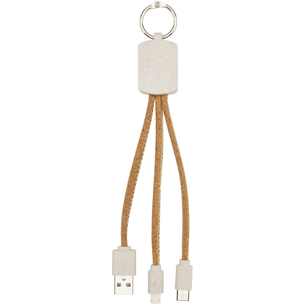 Bates 3-in-1 oplaadkabel van tarwestro en kurk