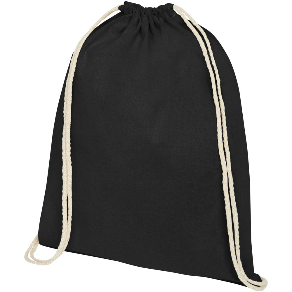 Oregon premium 100 g/m² katoenen rugzak 5L - voor bedrijven en relatiegeschenken - zwart