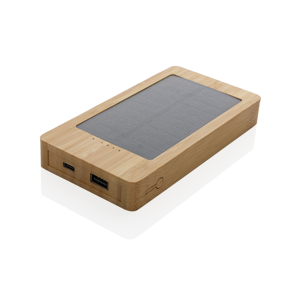 Sunwick 10.000 mAh bamboe solar powerbank - kopen of bedrukken