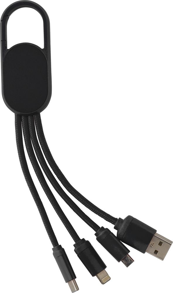 4-in-1 Laadkabel Idris - kopen of bedrukken - Zwart