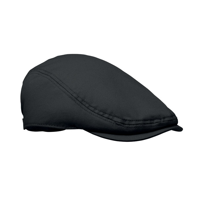 FLAT PEAK - Newsboy platte pet 235g/m² - bedrukt of onbedrukt verkrijgbaar - Zwart