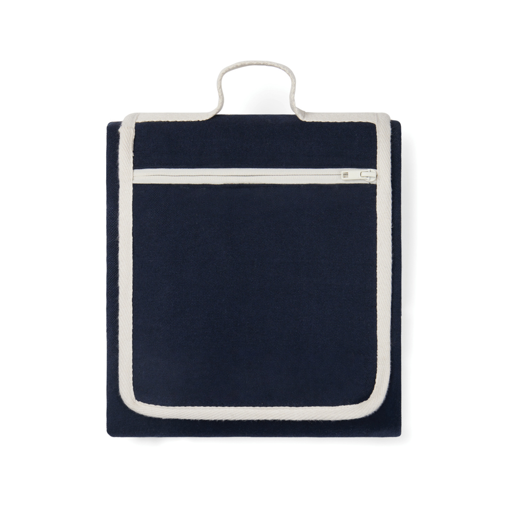 VINGA Volonne AWARE™ recycled canvas picknickkleed - bedrukt of onbedrukt verkrijgbaar - blauw, gebroken wit (± PMS 19-4011/ ± PMS 11-0606 TPG)