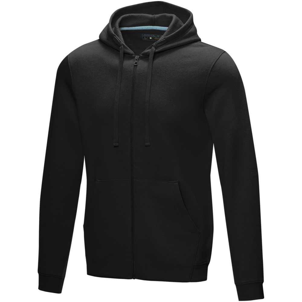 Ruby heren biologische gerecyclede hoodie met volledige rits - kopen of bedrukken - zwart